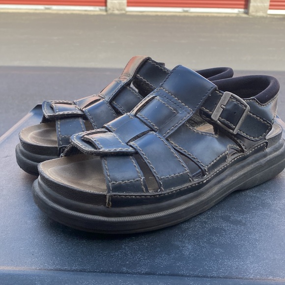 State Street Women’s Black Leather Fisherman Buckle Air Wair  Sandals Size 9.5 - Picture 9 of 16